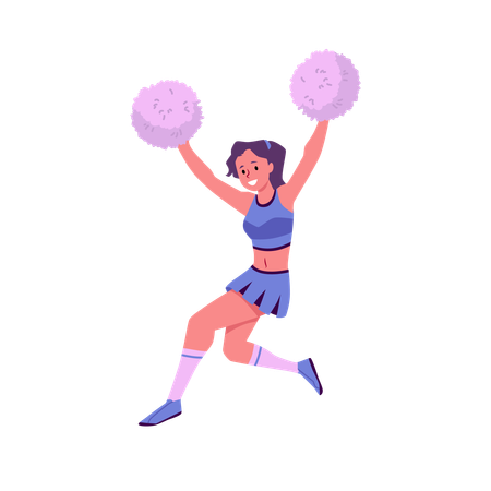 Cheerleader dancing and cheering her team  Illustration