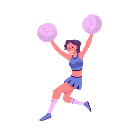 Cheerleader dancing and cheering her team  Illustration
