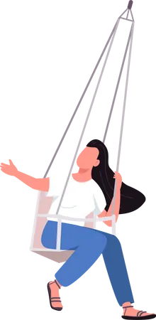Pretty girl on swing Illustration