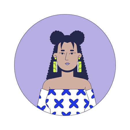 Pretty latina woman in bare shoulder top  Illustration