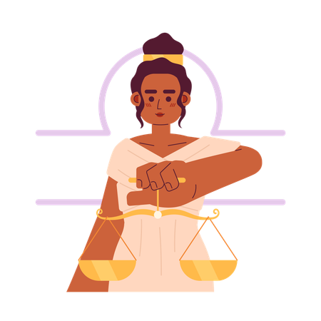 Pretty woman holding measurement scales  Illustration
