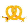 illustrations for pretzel dog