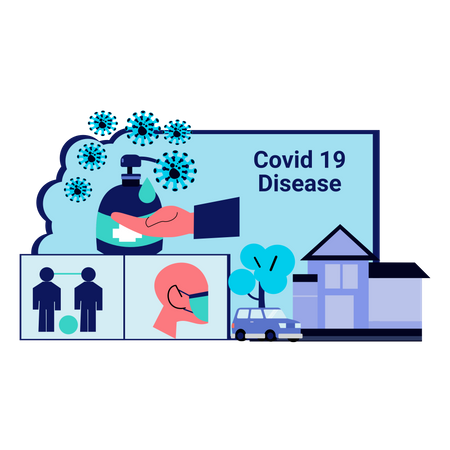 Prevenir a doença Covid-19  Ilustração