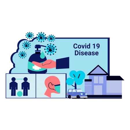 Prevenir a doença Covid-19  Ilustração