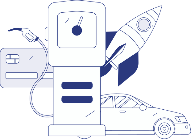 Price increases of car fuel  Illustration
