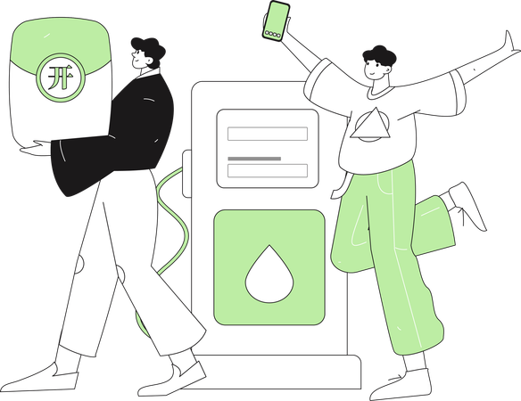 Price increases of car fuel  Illustration