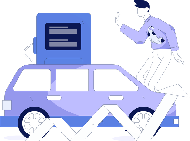 Price increases of car fuel  Illustration