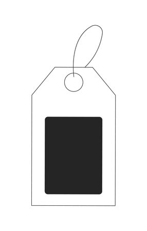Price tag with black label and string loop  Illustration