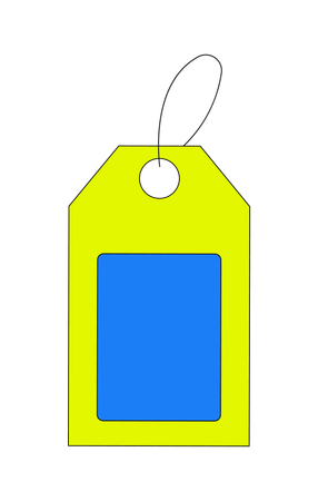 Price tag with black label and string loop  Illustration