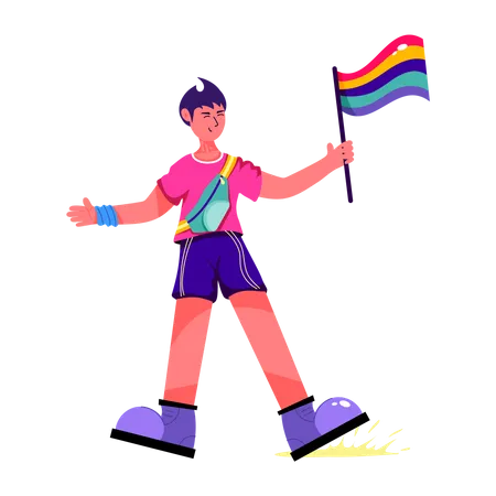 Flat Illustration Of Pride Flag Illustration