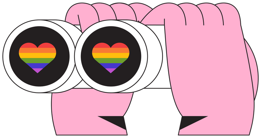 Pride month binocular Illustration