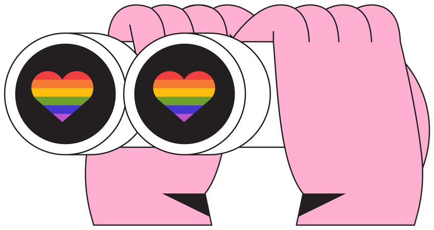 Pride month binocular  Illustration