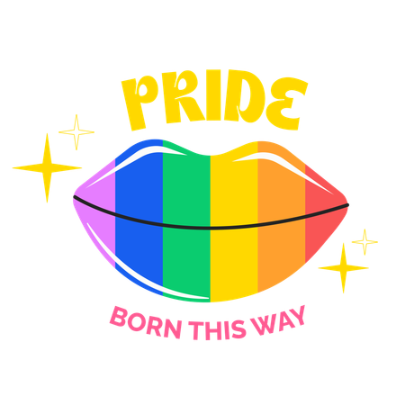 Pride with Colorful Lips  Illustration