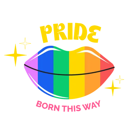 Pride with Colorful Lips  Illustration