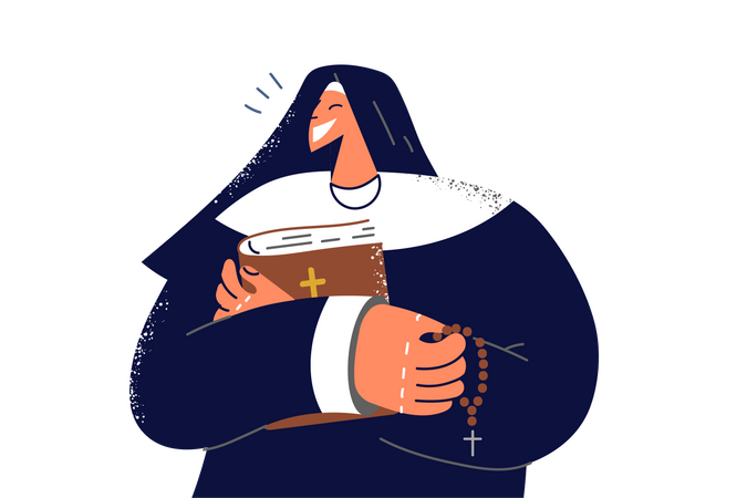 Priest holding Bible  Illustration