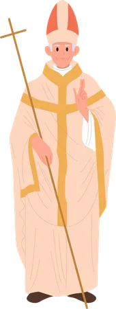 Priest or bishop religious leader  Illustration