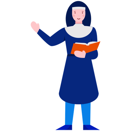 Priest reading Bible  Illustration