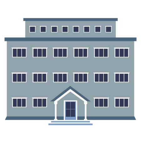 Primary School Building  Illustration