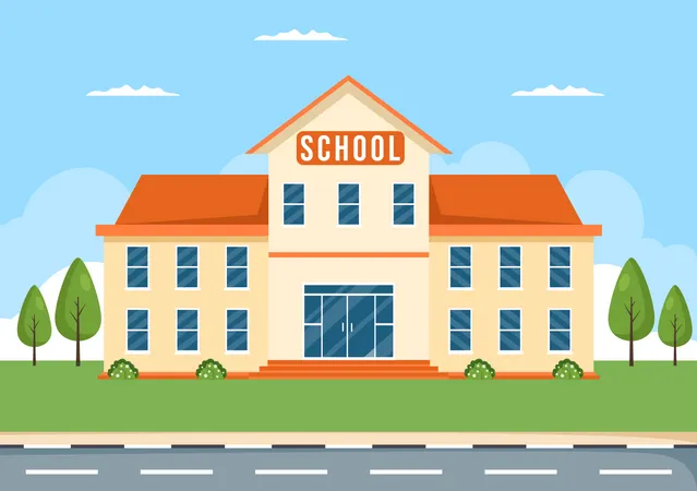 Primary school building  Illustration