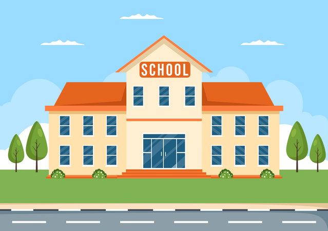 Primary school building  Illustration