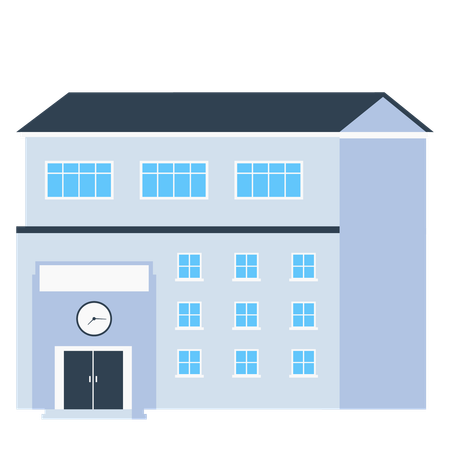 Primary School Building  Illustration