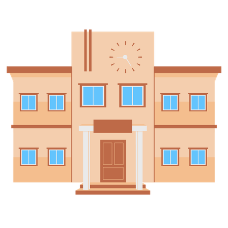 Primary School Building  Illustration