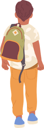 Primary school pupil with backpack  Illustration