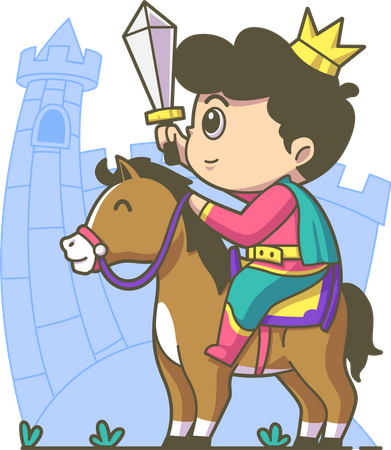 Prince with Horse Illustration