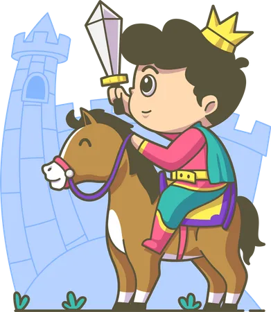 Prince with Horse Illustration