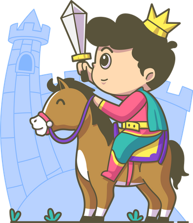 Príncipe con caballo  Ilustración