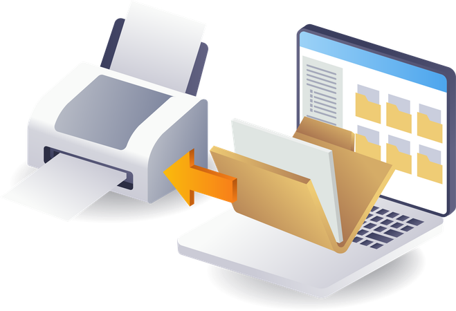 Print data from computer folder  イラスト
