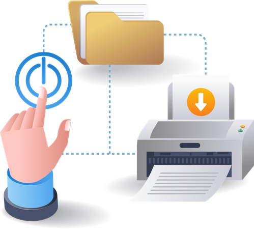 Print digital data folder  Illustration