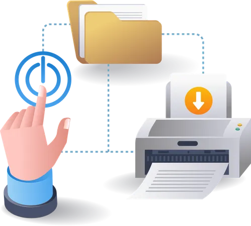 Print digital data folder  Illustration