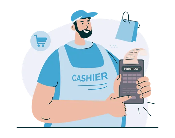Print out shopping transaction  Illustration
