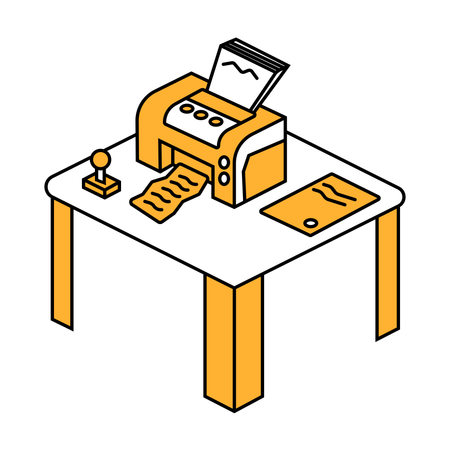 Print Scan Station  Illustration