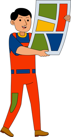 Print worker printout  Illustration