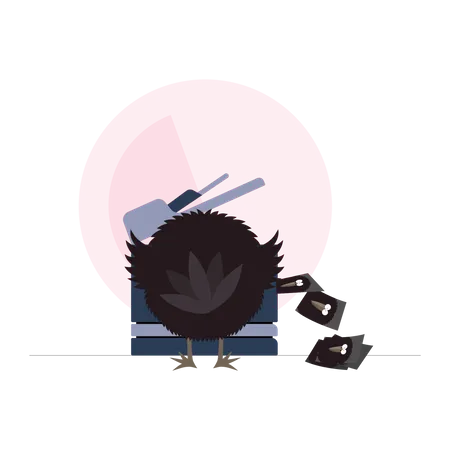 A Picture Of A Crow Copying Itself Illustration
