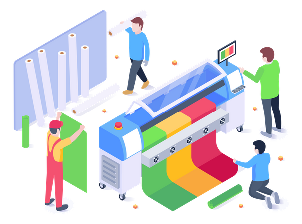 Printing Machine  Illustration