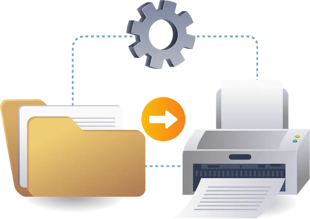 Printing process data folder technology  Illustration