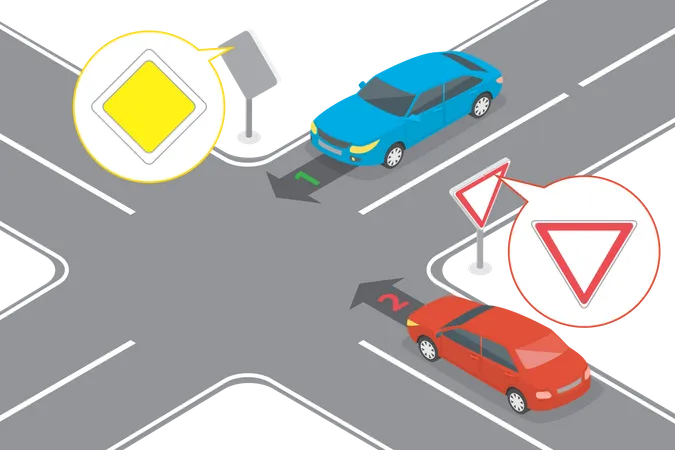 Priority On Crossroads  Illustration