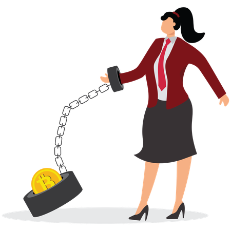 Prisoner Bitcoin Businesswoman  Illustration