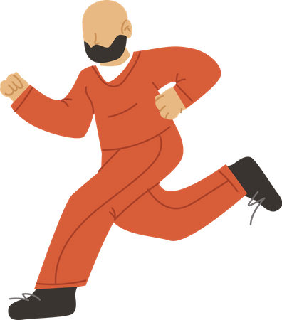 Prisoner trying to run away  Illustration