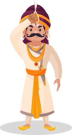 Prithviraj Chauhan fait du tilak  Illustration