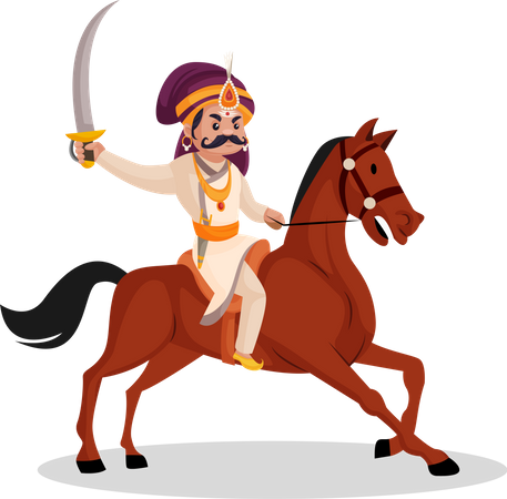 Prithviraj Chauhan entrando em guerra  Ilustração