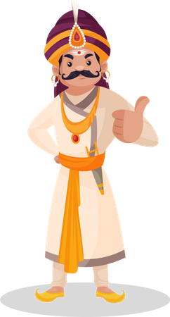 Prithviraj Chauhan showing thumbs up  Illustration