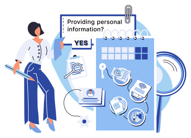 Privacy in digital world depends on advanced technology for personal information protection  Illustration