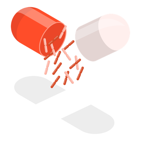 Probiotics Pills  Illustration