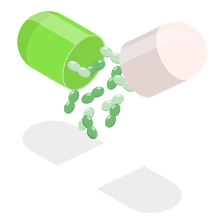 Probiotics Pills  Illustration