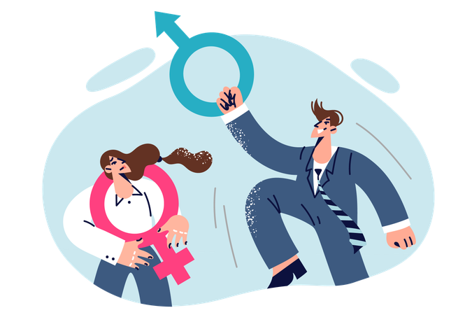 Problem of gender inequality causes discomfort in woman  Illustration