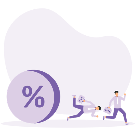 Probleme mit der Zahlung von Steuern oder Darlehen  Illustration